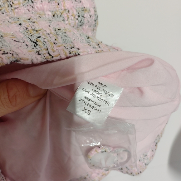 Pomander Place Bianca Tweed Dress Peoni Pink Size XS - Picture 5 of 8